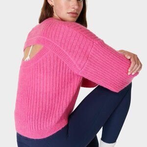 Sweaty Betty Wool Mohair Blend Hera Open Back Sweater Women's Size M